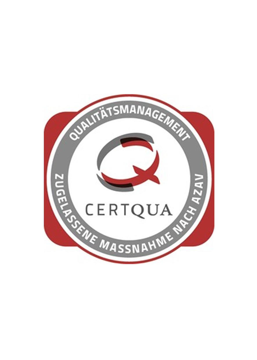 CERTQUA Siegel für Qualitätsmanagement zugelassene Maßnahme nach AZAV.